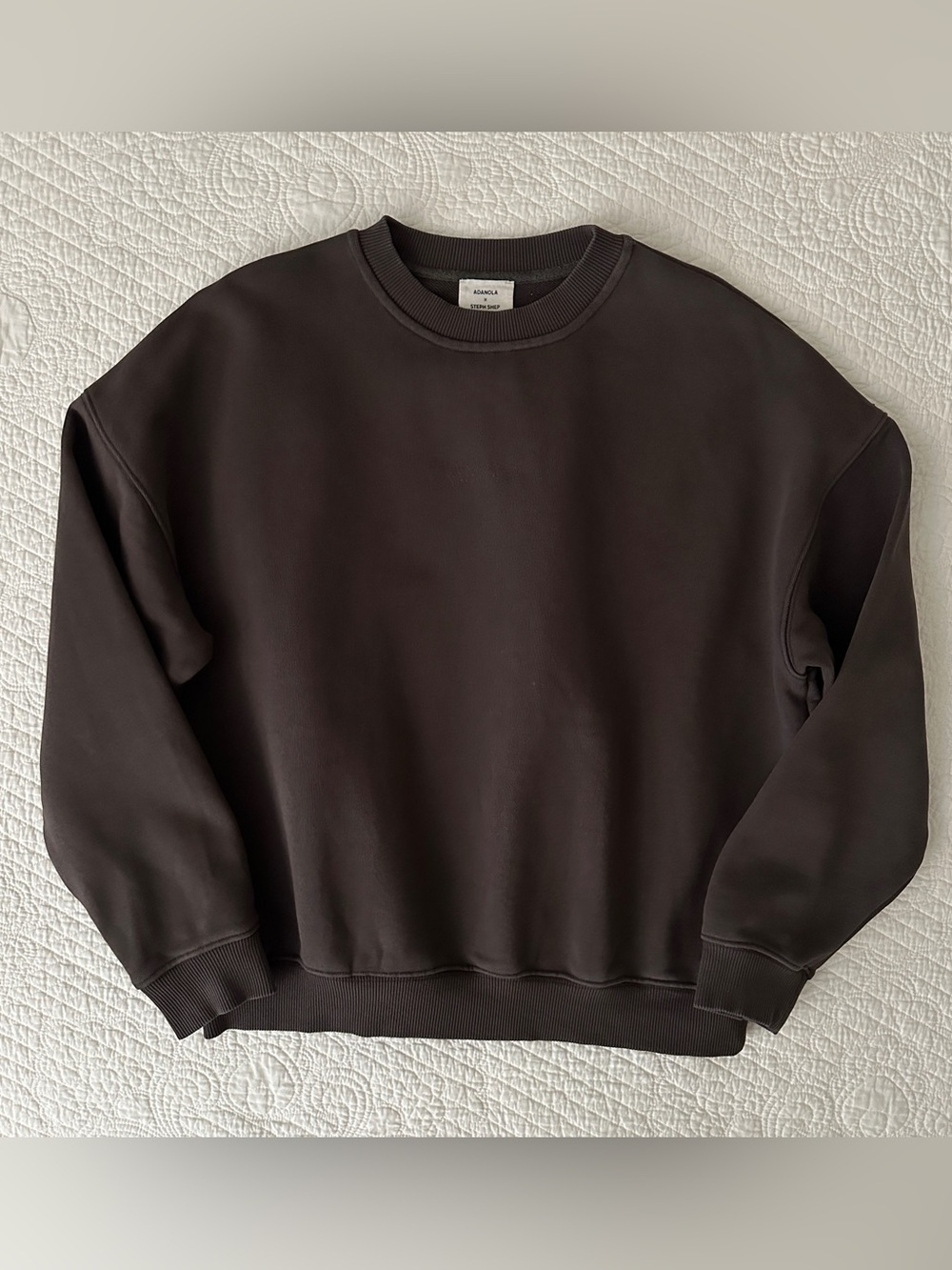 Adanola x Steph Shep Skyline Oversized Sweatshirt Dark Brown Crewneck - Picture 12 of 15